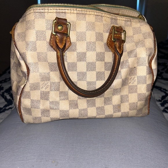 VINTAGE Louis Vuitton Damier Azur Speedy 30 Satchel - Picture 1 of 4